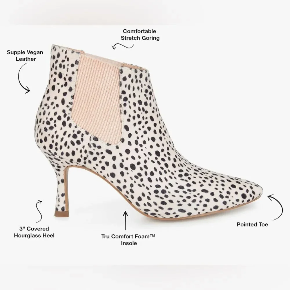 NIB Journeys Collection Stylish Black and Cream Animal Print Ankle Boots Sz 6 - Picture 5 of 5